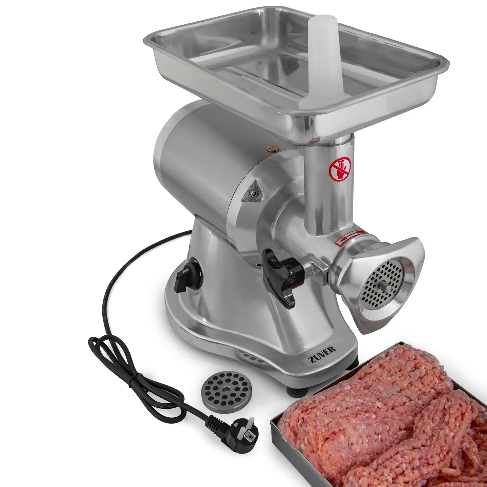 М'ясорубка професійна ZUVER 12 Grinder Enterprise Premium 850W Round Engine мотор мідний, горловина з нержавіючої сталі, реверс непостійний