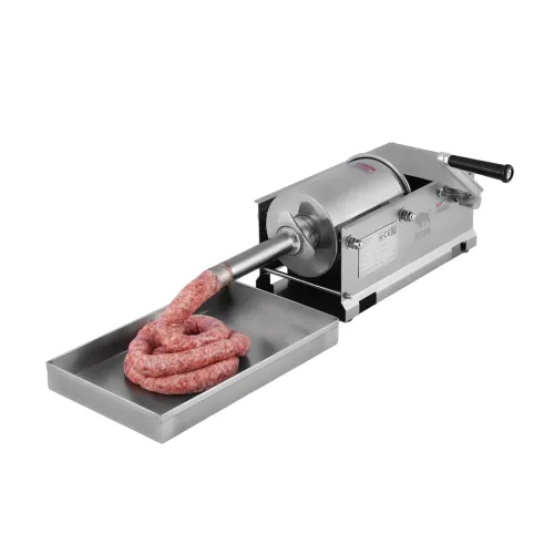 Шприц ковбасний ZUVER Stuffer Horizontal 3 (SH-3) корпус нержавіюча сталь S/S201 (преміальна марка), міцні шестерні, 2 швидкості, 5 насадок, 2 ущільнювальні кільця