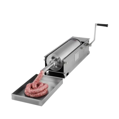 Шприц ковбасний ZUVER Stuffer Horizontal 7 (SH-7) корпус нержавіюча сталь S/S201 (преміальна марка), міцні шестерні, 2 швидкості, 5 насадок, 2 ущільнювальні кільця