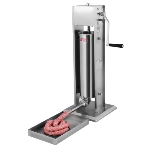 Шприц ковбасний ZUVER Stuffer Vertical 7 (SV-7) корпус нержавіюча сталь S/S201 (преміальна марка), міцні шестерні, 2 швидкості, 5 насадок, 2 ущільнювальні кільця