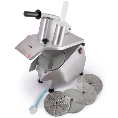 Овочерізка професійна ZUVER Vegetable Cutter Lid Side Neck Narrow 5 Disks кришка набік, горловина вузька 5 дисків 550W, мідний двигун