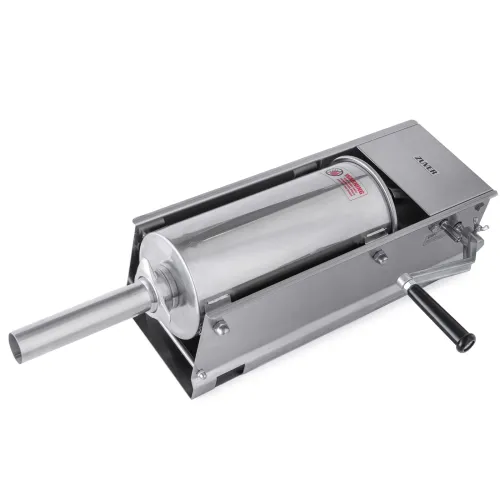 Шприц ковбасний ZUVER Stuffer Horizontal 5 (SH-5) корпус нержавіюча сталь S/S201 (преміальна марка), міцні шестерні, 2 швидкості, 5 насадок, 2 ущільнювальні кільця