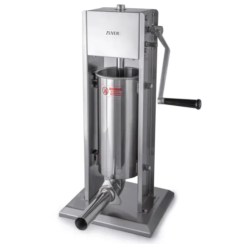 Шприц ковбасний ZUVER Stuffer Vertical 5 (SV-5) корпус нержавіюча сталь S/S201 (преміальна марка), міцні шестерні, 2 швидкості, 5 насадок, 2 ущільнювальні кільця
