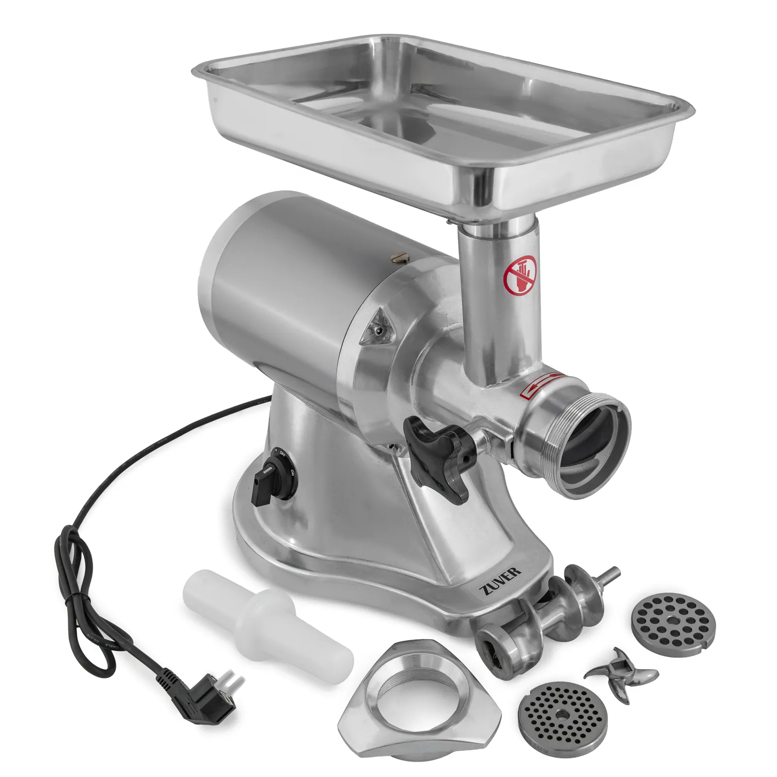М'ясорубка професійна ZUVER 12 Grinder Enterprise Premium 850W Round Engine мотор мідний, горловина з нержавіючої сталі, реверс непостійний