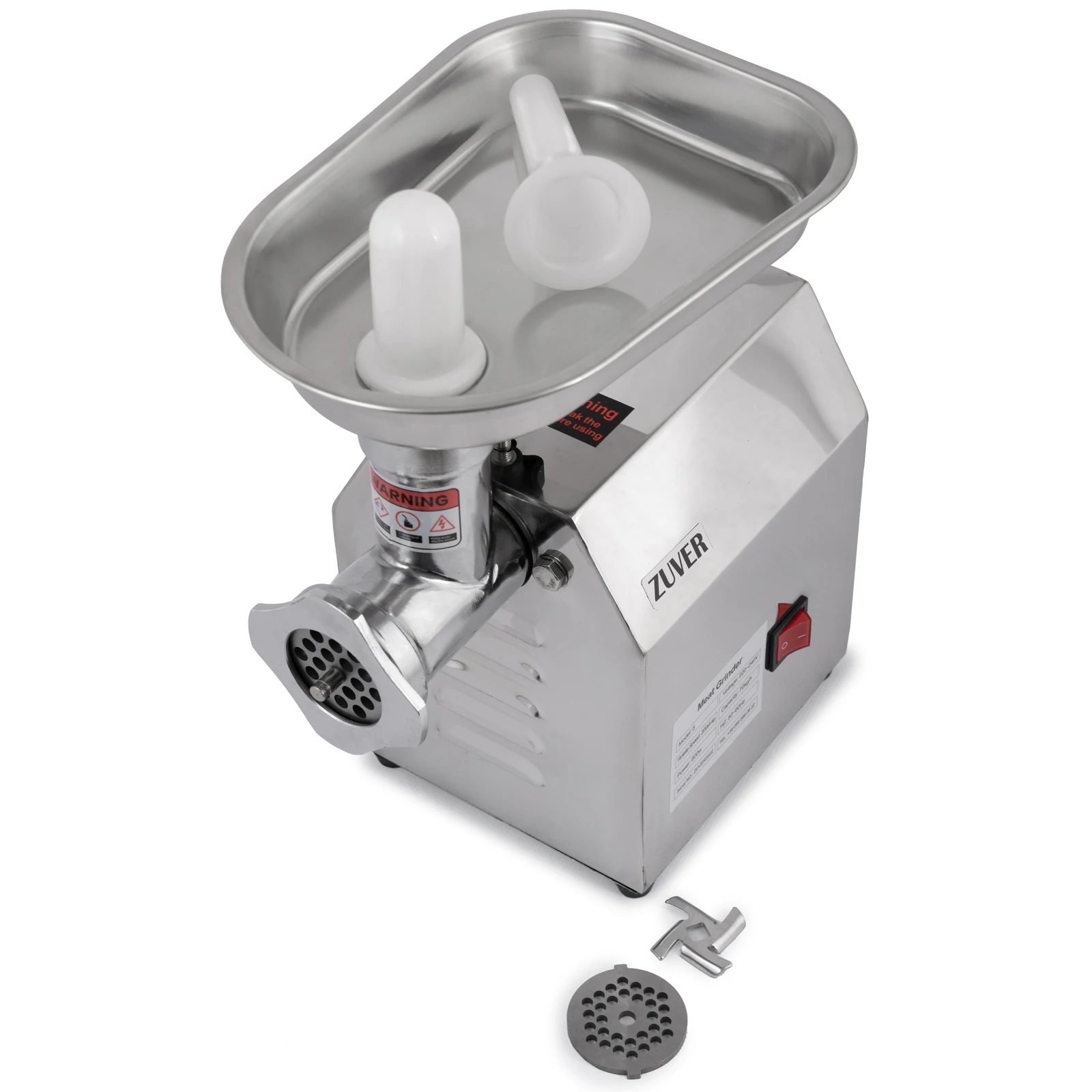 М'ясорубка професійна ZUVER 8 Grinder Profi Budget 600W мотор алюміній, горловина зі сталі