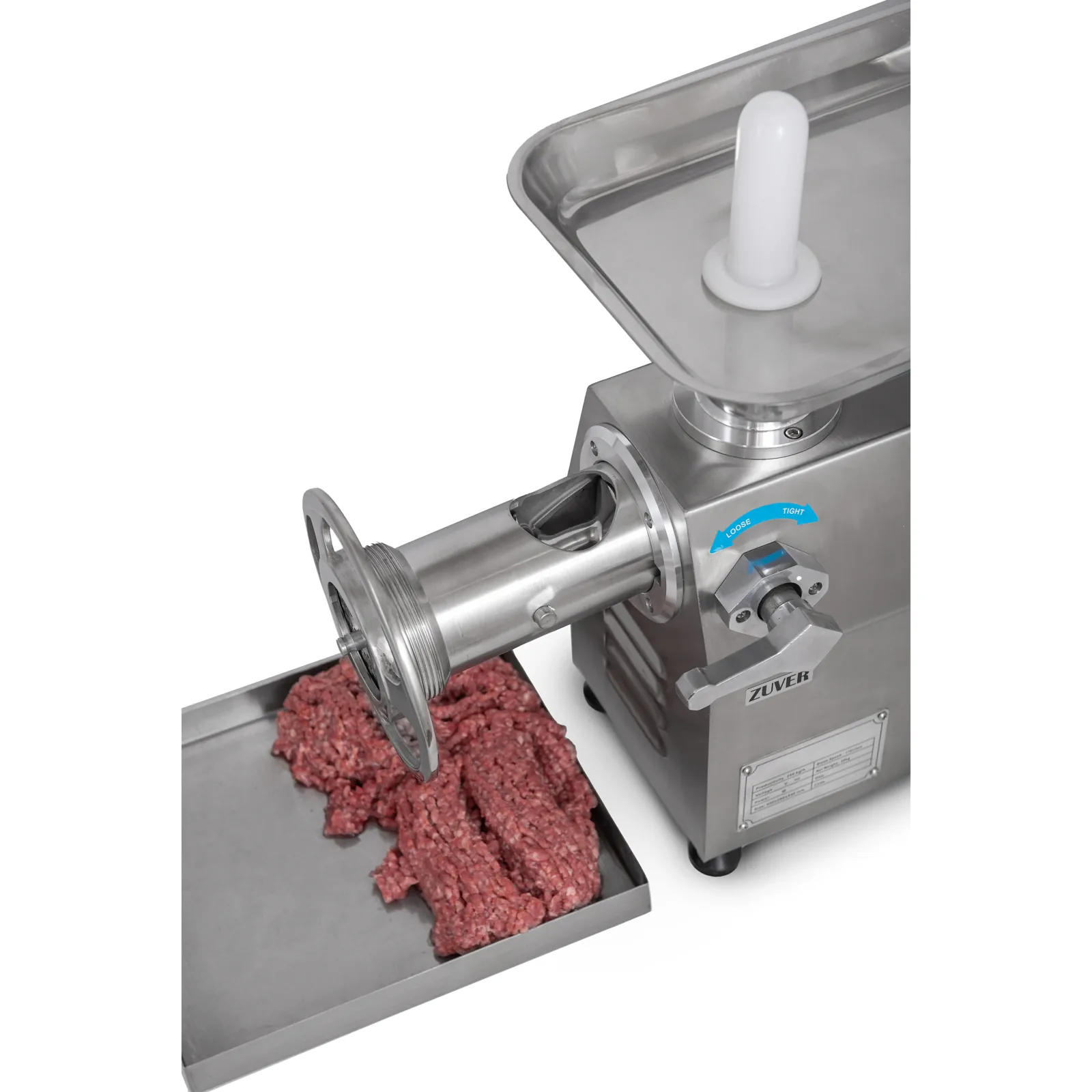 М'ясорубка промислова ZUVER 22 Grinder LUX 1100W Reverse мотор мідний, горловина з нержавіючої сталі, реверс постійний