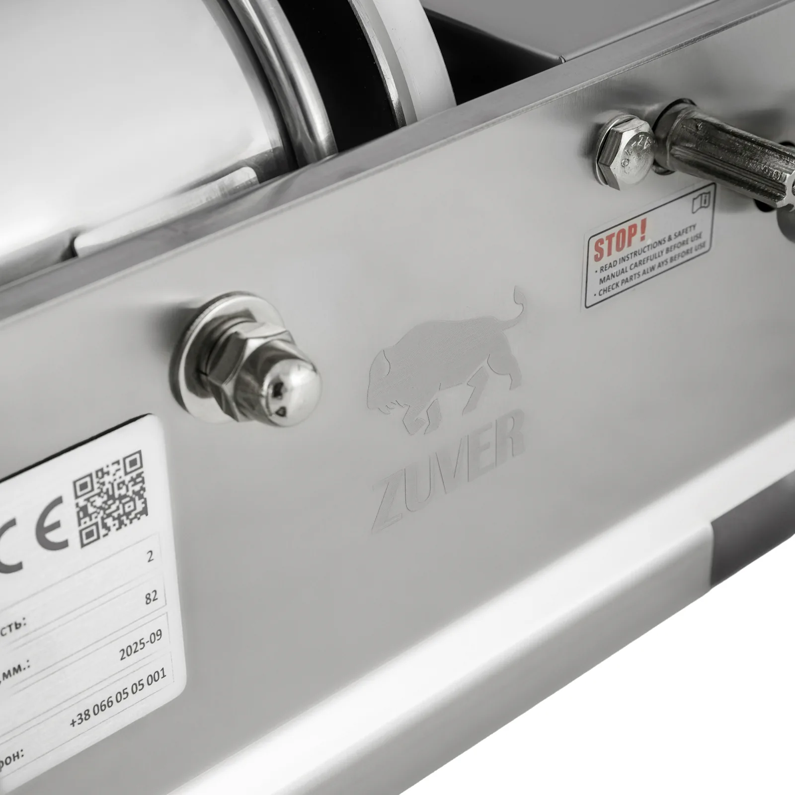 Шприц ковбасний ZUVER Stuffer Horizontal 3 (SH-3) корпус нержавіюча сталь S/S201 (преміальна марка), міцні шестерні, 2 швидкості, 5 насадок, 2 ущільнювальні кільця