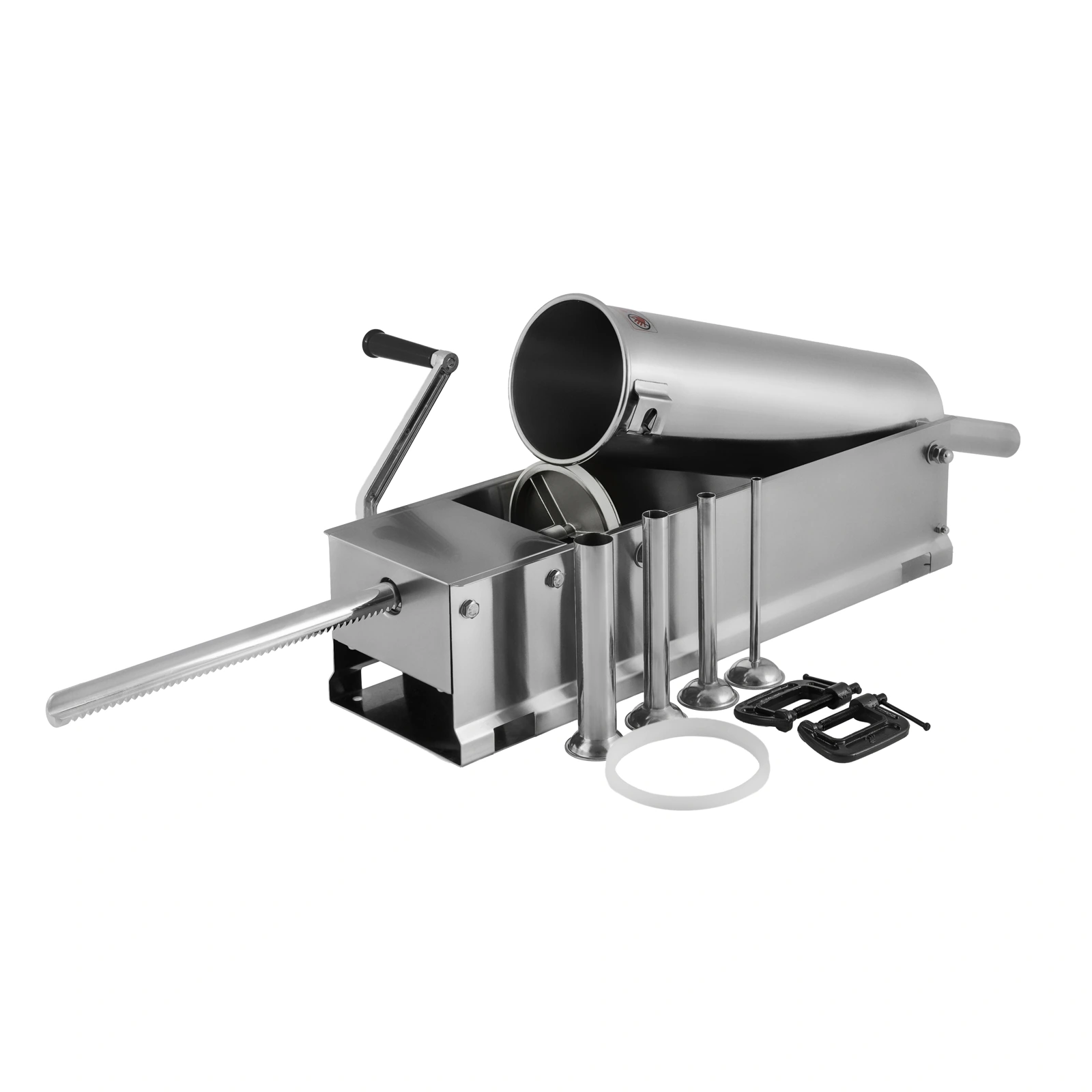 Шприц ковбасний ZUVER Stuffer Horizontal 7 (SH-7) корпус нержавіюча сталь S/S201 (преміальна марка), міцні шестерні, 2 швидкості, 5 насадок, 2 ущільнювальні кільця